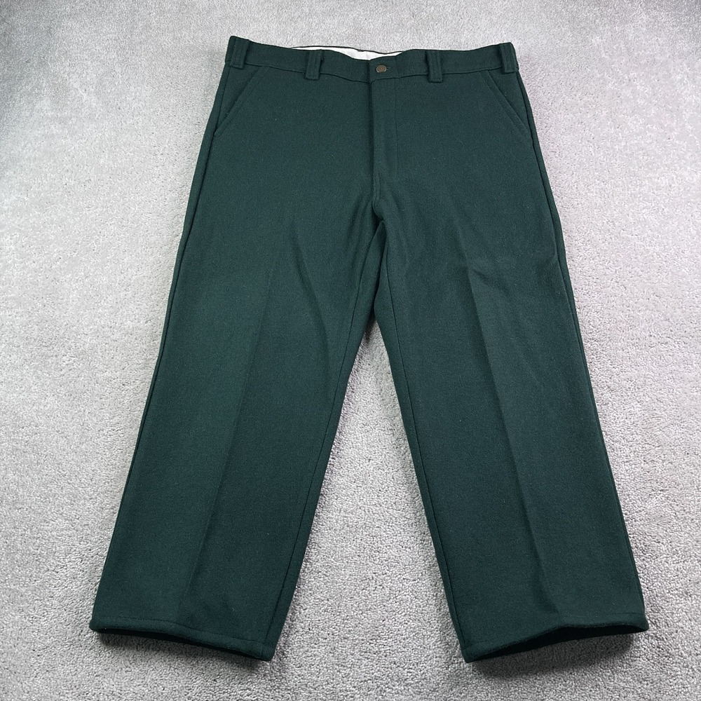 Big Bill Pants Mens 38x26 Green Heavy‎ Wool Flannel Hunting Workwear Utility